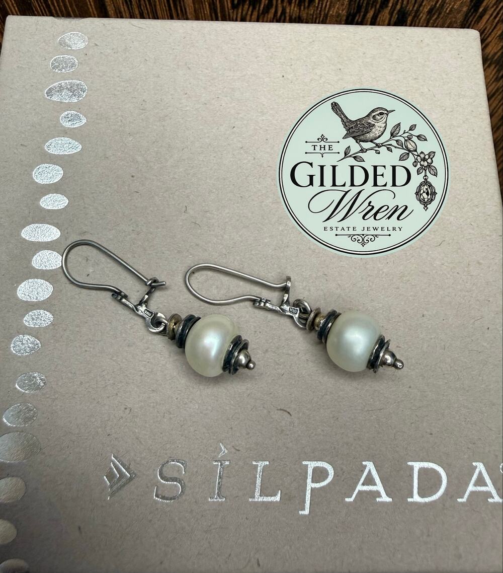 Silpada Light the Way W0922 Freshwater Pearl Sterling Silver Drop Earrings